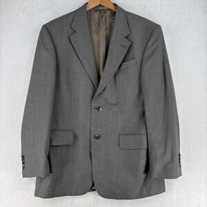 Oscar de la Renta Mens Gray Wool Classic Fit Sport Coat Blazer Jacket SIZE 42R